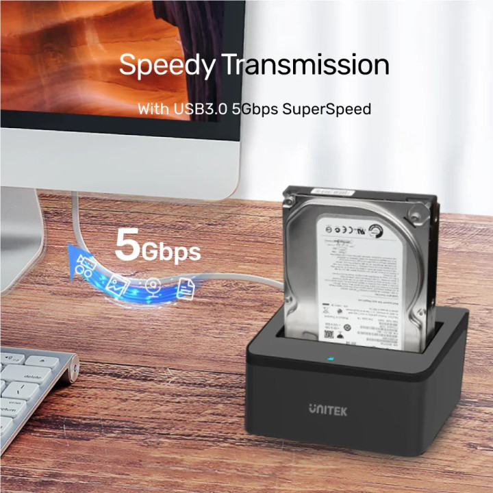 Докинг станция Unitek Y-1078 Storage за HDD/SSD Dock, 2.5 and 3.5 inch USB3.0 - Y-1078-EU