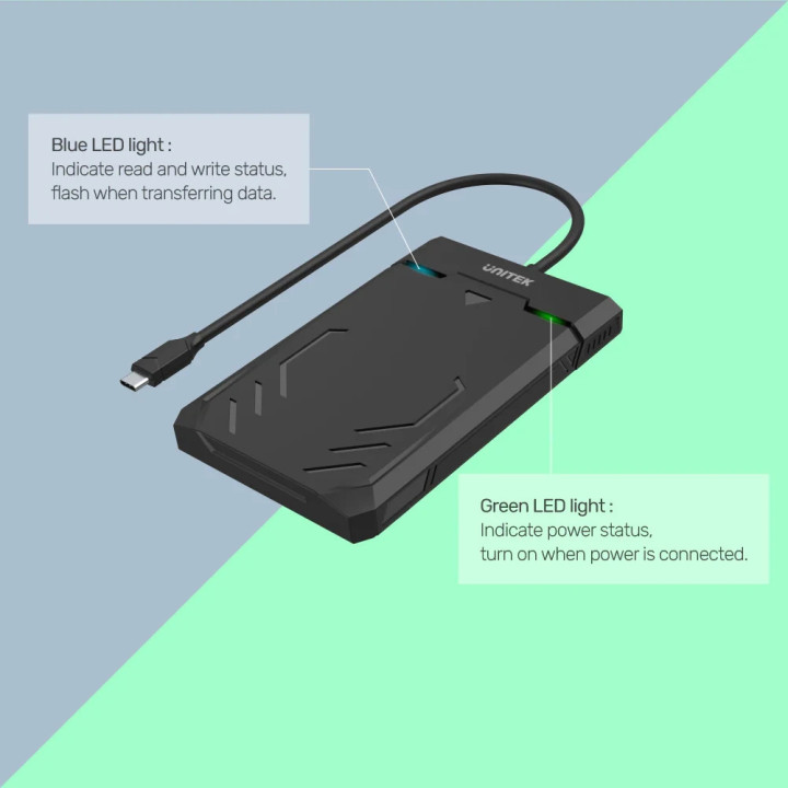 Външна кутия за диск Unitek DiskGuard Raiden 2.5 inch USB-C - Y-3036A