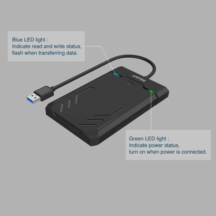Външна кутия за диск Unitek DiskGuard Raiden 2.5 inch USB3.0 - Y-3036