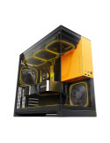 Кутия за компютър Geometric Future Model 5 Black/Yellow, 5 x 140 mm aRGB fans included, EATX - GEO-M5F-BY