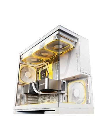 Кутия за компютър Geometric Future Model 5 White, 5 x 140 mm aRGB fans included, EATX - GEO-M5F-W