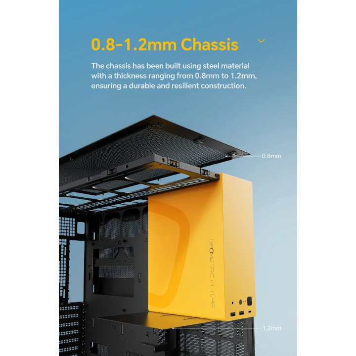 Кутия за компютър Geometric Future Model 5 White, 5 x 140 mm aRGB fans included, EATX - GEO-M5F-W