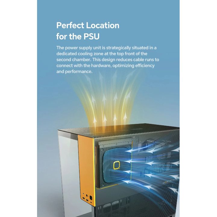 Кутия за компютър Geometric Future Model 5 White, 5 x 140 mm aRGB fans included, EATX - GEO-M5F-W