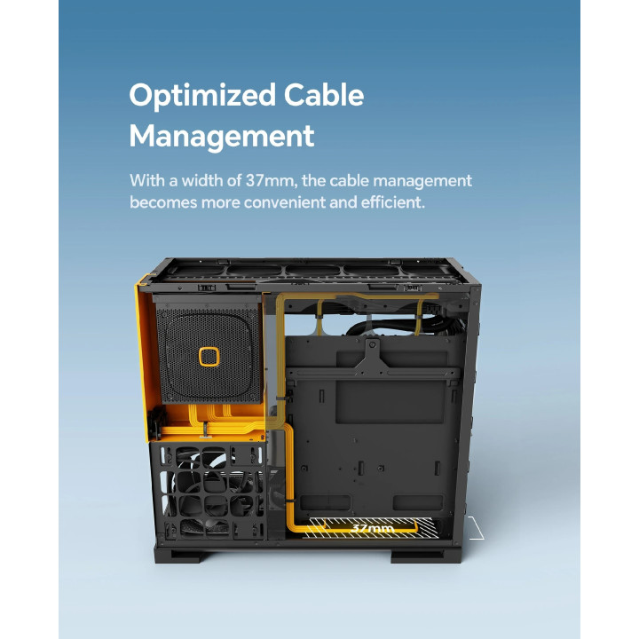 Кутия за компютър Geometric Future Model 5 White, 5 x 140 mm aRGB fans included, EATX - GEO-M5F-W