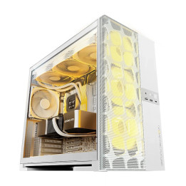 Кутия за компютър Geometric Future Model 5 Vent White, 5 x 140 mm aRGB fans included, EATX - GEO-M5VF-W