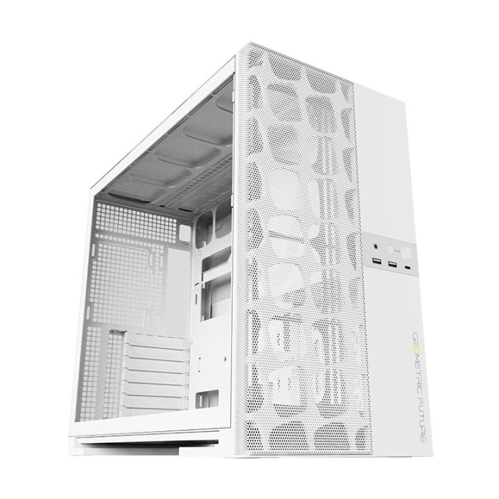 Кутия за компютър Geometric Future Model 5 Vent White, 5 x 140 mm aRGB fans included, EATX - GEO-M5VF-W