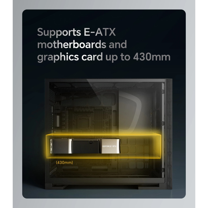 Кутия за компютър Geometric Future Model 5 Vent White, 5 x 140 mm aRGB fans included, EATX - GEO-M5VF-W