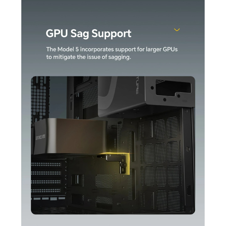 Кутия за компютър Geometric Future Model 5 Vent White, 5 x 140 mm aRGB fans included, EATX - GEO-M5VF-W