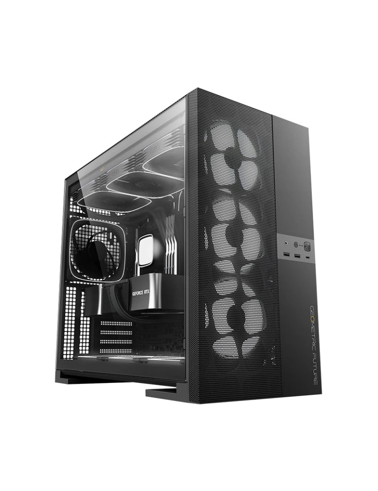 Кутия за компютър Geometric Future Model 5 Vent Black, 5 x 140 mm aRGB fans included, EATX - GEO-M5VF-B