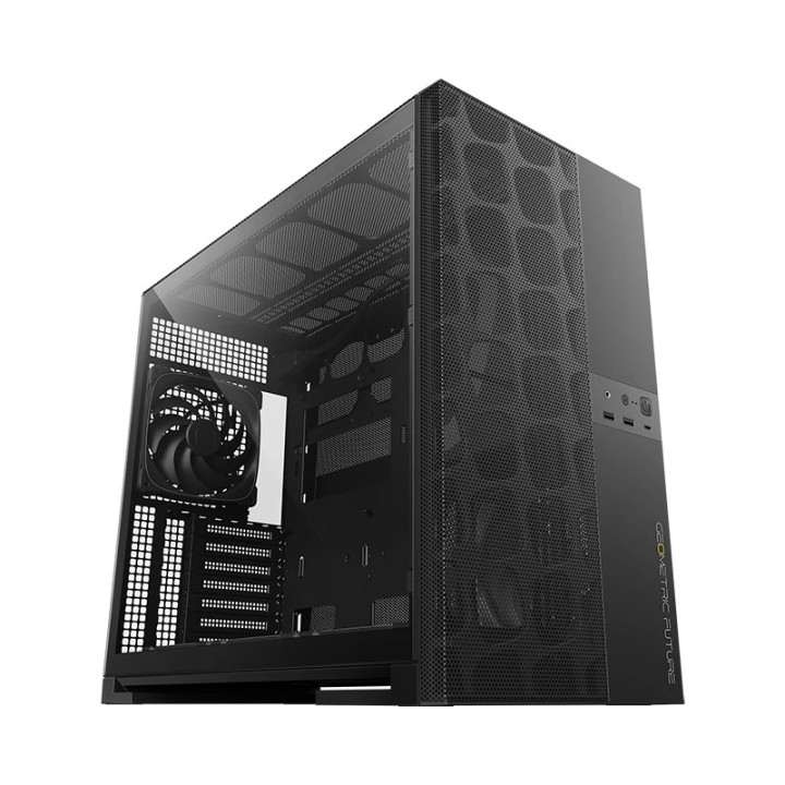 Кутия за компютър Geometric Future Model 5 Vent Black, 5 x 140 mm aRGB fans included, EATX - GEO-M5VF-B