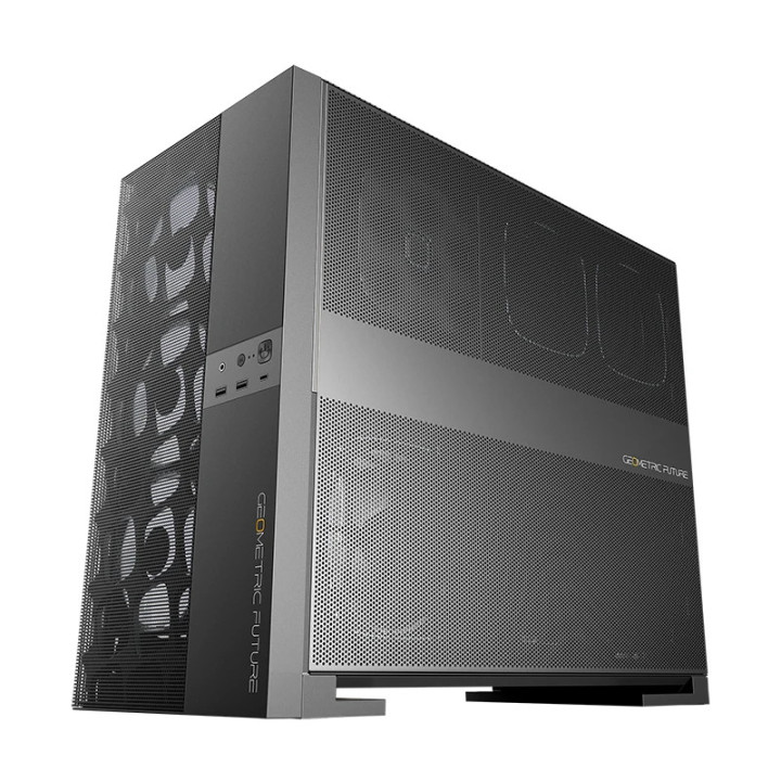Кутия за компютър Geometric Future Model 5 Vent Black, 5 x 140 mm aRGB fans included, EATX - GEO-M5VF-B