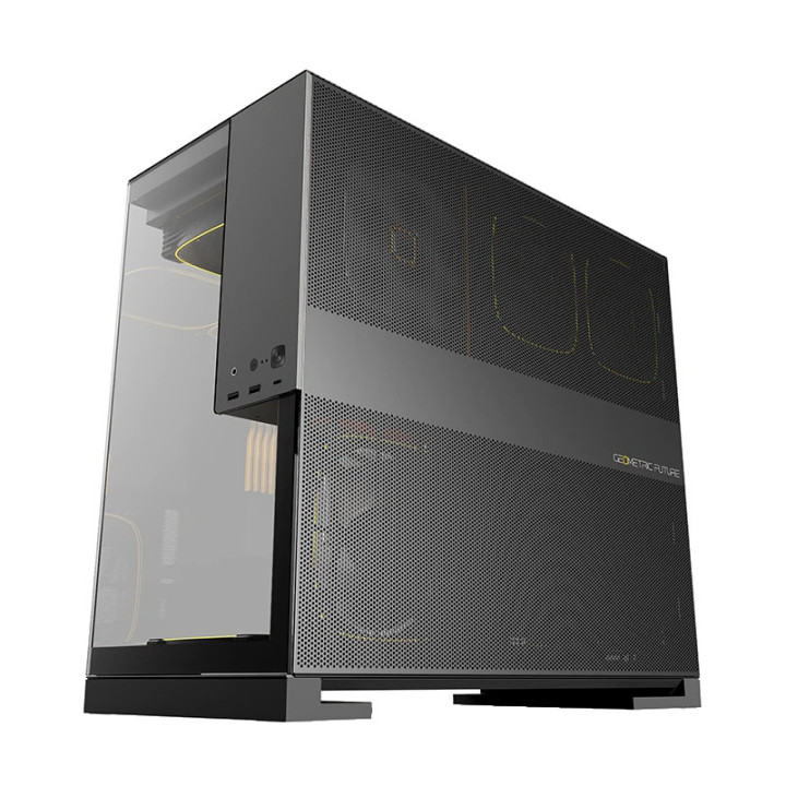 Кутия за компютър Geometric Future Model 5 Black/Grey, 5 x 140 mm aRGB fans included, EATX - GEO-M5F-BG