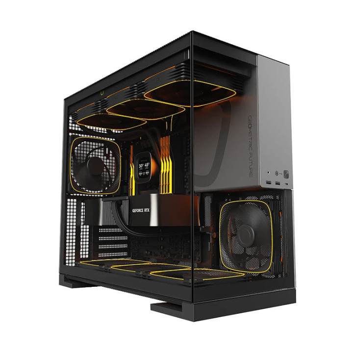 Кутия за компютър Geometric Future Model 5 Black/Grey, 5 x 140 mm aRGB fans included, EATX - GEO-M5F-BG