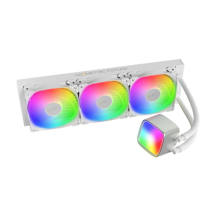 Водно охлаждане за процесор Geometric Future Eskimo Pro 360 White, Addressable RGB, LGA1851/AM5 - GEO-ESKIMO-PRO-36W