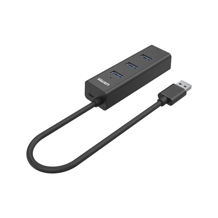 Хъб Unitek USB3.0 HUB 4 port, 1.2m cable, aux USB-C power input - Y-3089V01