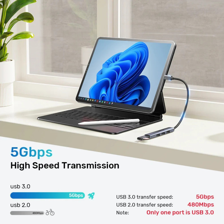 Хъб Unitek USB3.0/2.0 HUB 4 port - USB-C input - H1208B