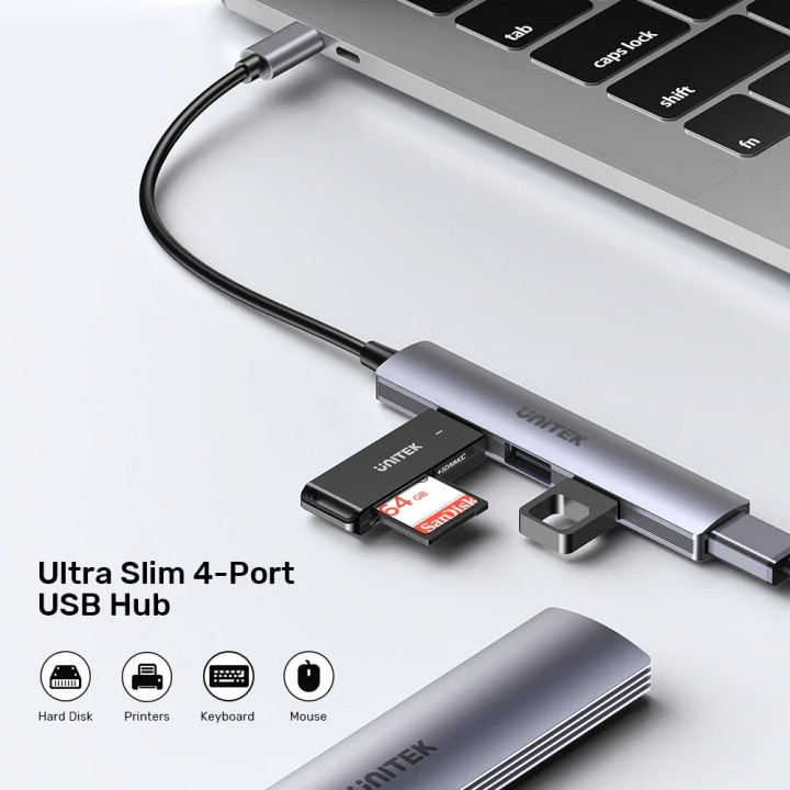 Хъб Unitek USB3.0/2.0 HUB 4 port - USB-C input - H1208B
