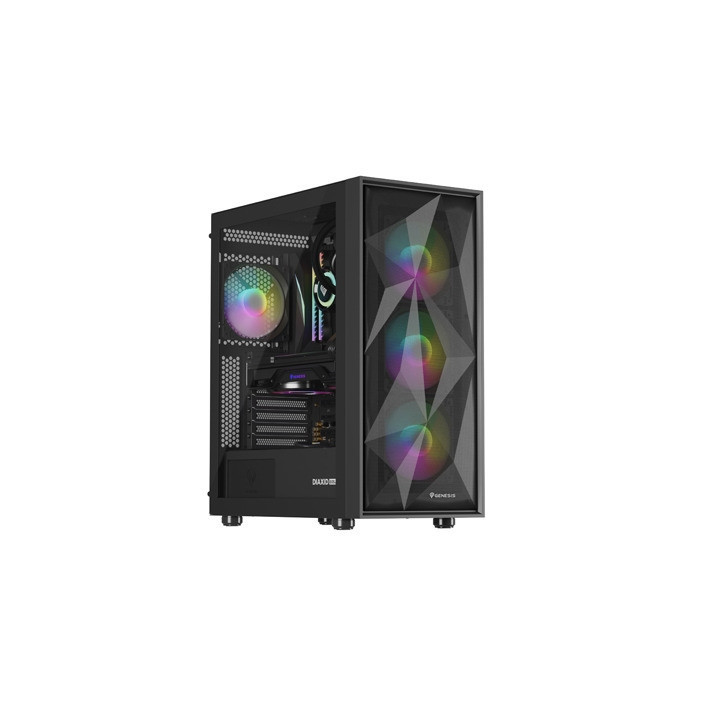 Кутия за компютър Genesis DIAXID 605 RGB Mini Tower Window, Black - NPC-2172
