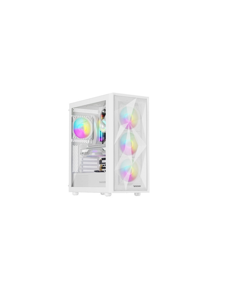 Кутия за компютър Genesis DIAXID 605 RGB Mini Tower Window, White - NPC-2173