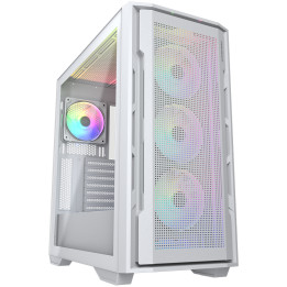 Кутия за компютър Cougar Uniface RGB, Mid Tower, Mesh Front Panel, 4 x 120mm ARGB Fans, TG Left Panel, White - CGR-5C78W-RGB