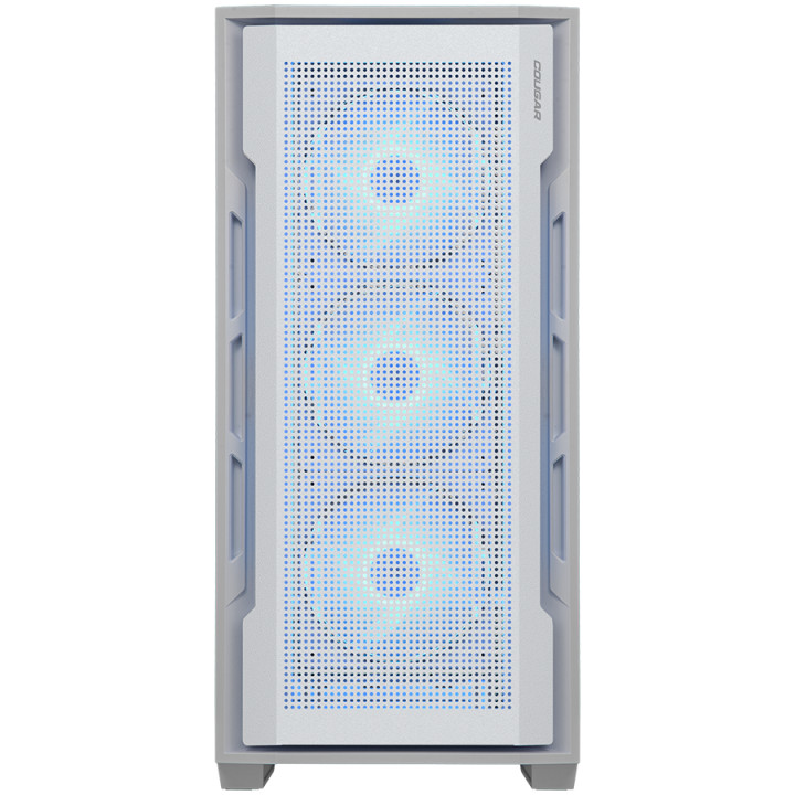 Кутия за компютър Cougar Uniface RGB, Mid Tower, Mesh Front Panel, 4 x 120mm ARGB Fans, TG Left Panel, White - CGR-5C78W-RGB