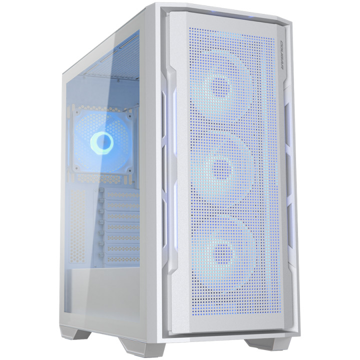 Кутия за компютър Cougar Uniface RGB, Mid Tower, Mesh Front Panel, 4 x 120mm ARGB Fans, TG Left Panel, White - CGR-5C78W-RGB