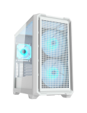 Кутия за компютър Cougar MX600 Mini RGB White, Mini Tower, Mesh Front Panel, 2 x 160mm   1 x 120mm Fans, Transparent Left Panel - CGR-5GC9W-RGB