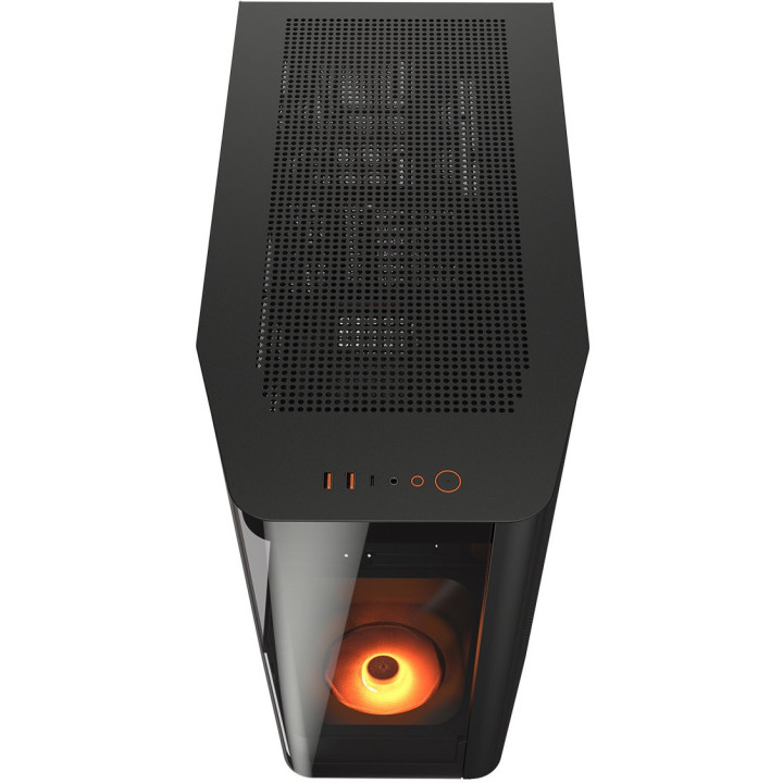 Кутия за компютър Cougar FV270, Mid tower, Tempered, Curved Glass Perimeter, Up to 9 Fans (1x120mm RGB), Black - CGR-58M6B