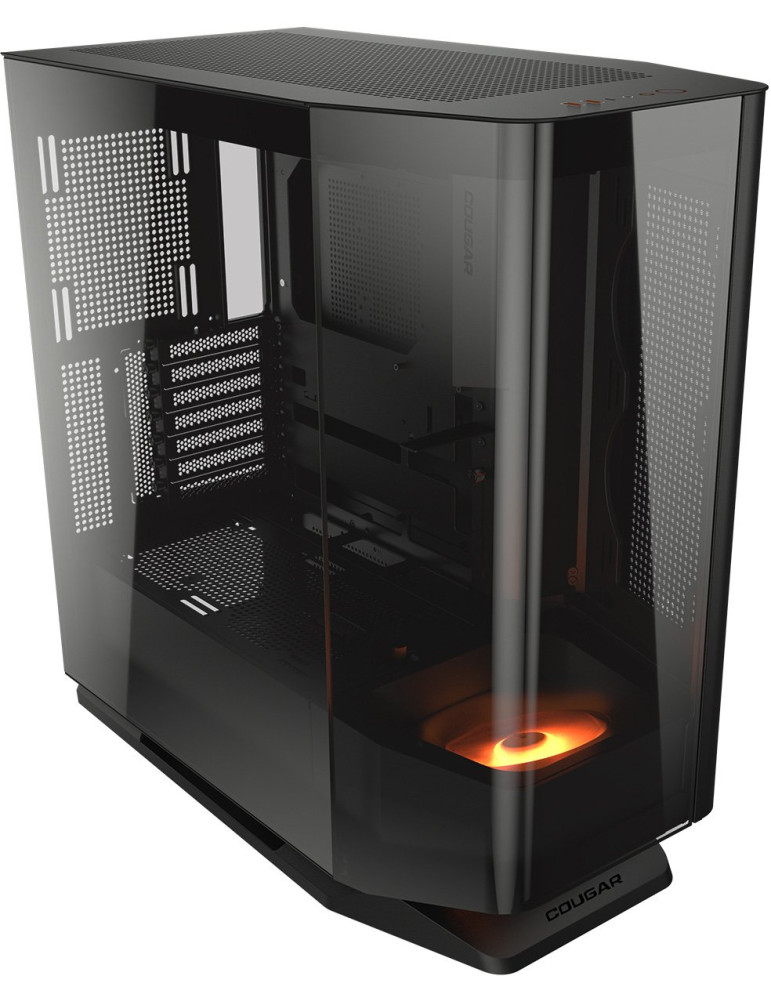 Кутия за компютър Cougar FV270, Mid tower, Tempered, Curved Glass Perimeter, Up to 9 Fans (1x120mm RGB), Black - CGR-58M6B