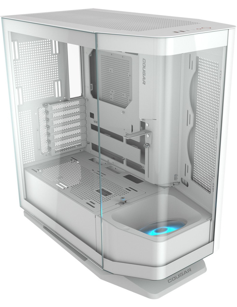 Кутия за компютър Cougar FV270, Mid tower, Tempered, Curved Glass Perimeter, Up to 9 Fans (1x120mm RGB), White - CGR-58M6W