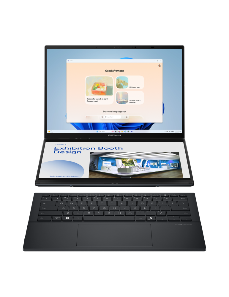 Лаптоп Asus UX8406CA-QL077X, Intel Core Ultra 7 255H, 14" FHD OLED, Touch, 0.2ms, 120Hz, 500nits HDR peak brightness, 100% DCI-P3, 32GB RAM, 1TB SSD, Intel Arc Graphics, Win 11 Pro - 90NB14X1-M00AP0