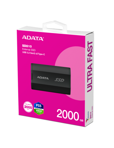 Външно SSD диск Adata 2TB SD810, черен - SD810-2000G-CBK
