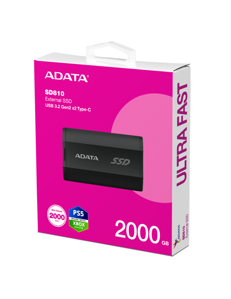 Външно SSD диск Adata 2TB SD810, черен - SD810-2000G-CBK