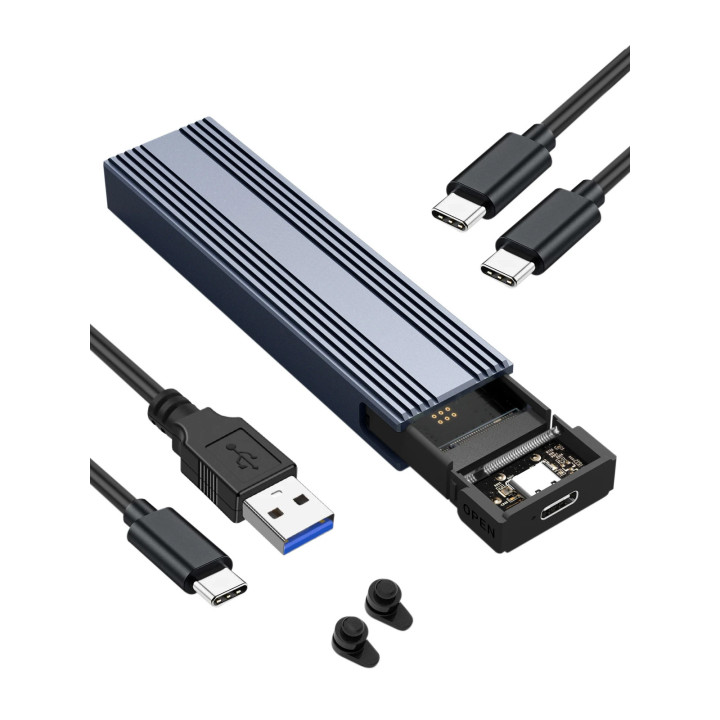 Външна кутия за диск VCom M.2 NVMe M/B key - 10Gbps USB3.1 Type-C/A - CU850N