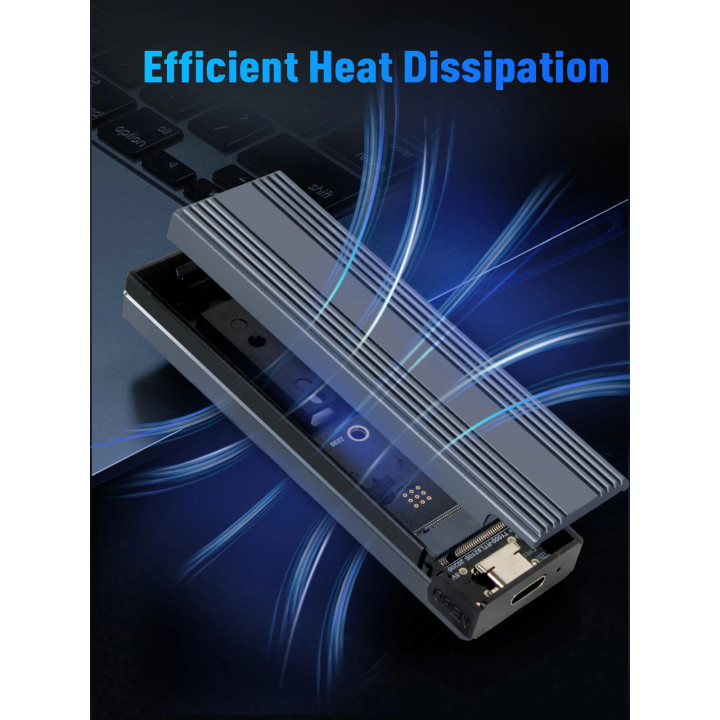 Външна кутия за диск VCom M.2 NVMe M/B key - 10Gbps USB3.1 Type-C/A - CU850N