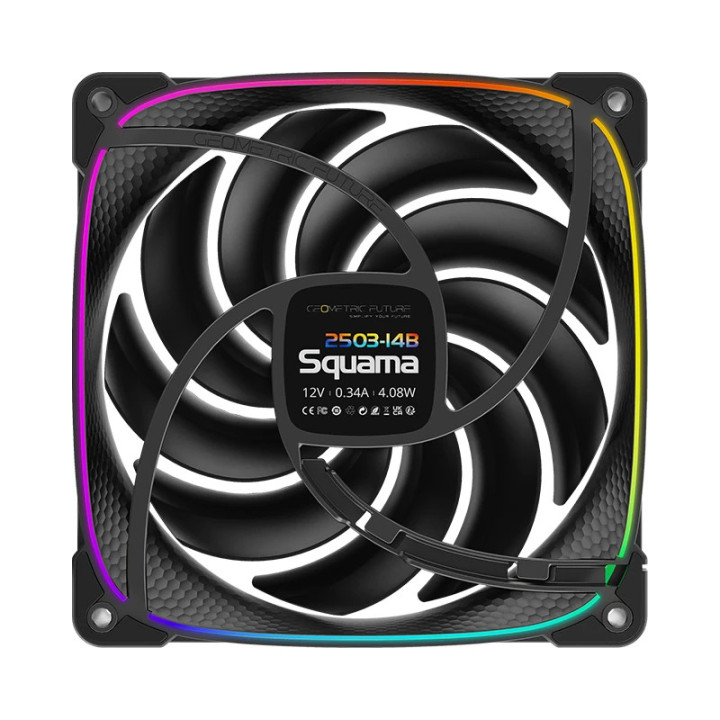 Вентилатор Geometric Future Squama 2503B-14, 140mm, ARGB, Black - GEO-2503B-14
