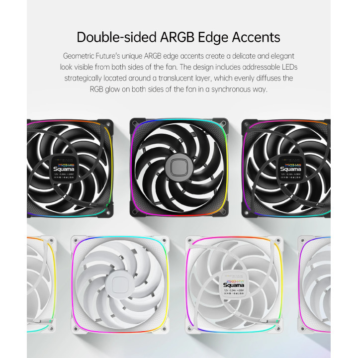 Вентилатор Geometric Future Squama 2503B-14, 140mm, ARGB, Black - GEO-2503B-14