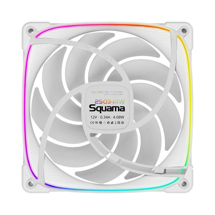 Комплект вентилатори Geometric Future 3-in-1 140mm Squama 2503W-14 White - GEO-2503W-14-PACK