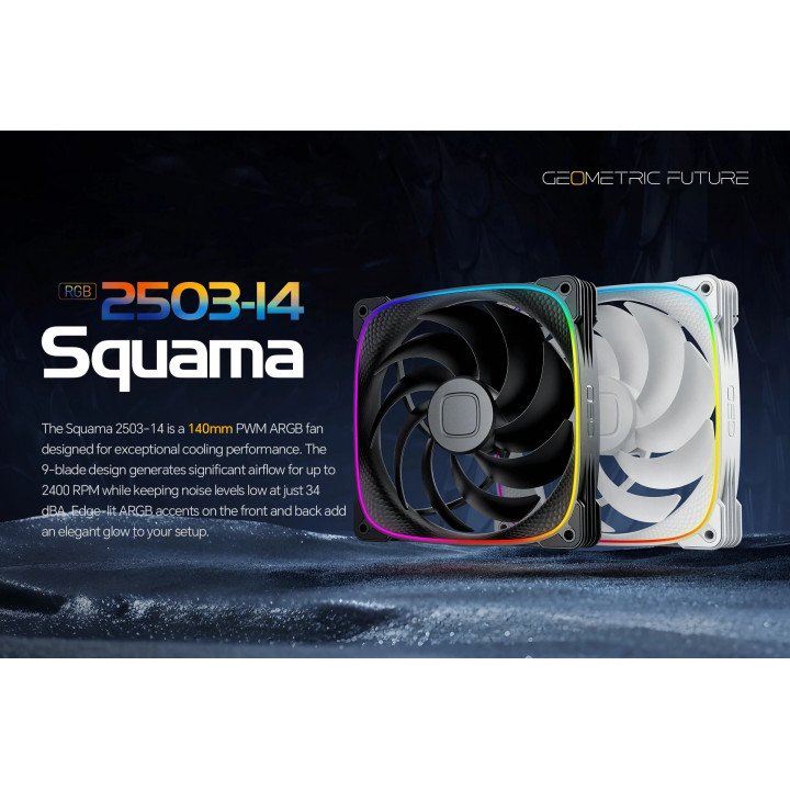 Комплект вентилатори Geometric Future 3-in-1 140mm Squama 2503W-14 White - GEO-2503W-14-PACK