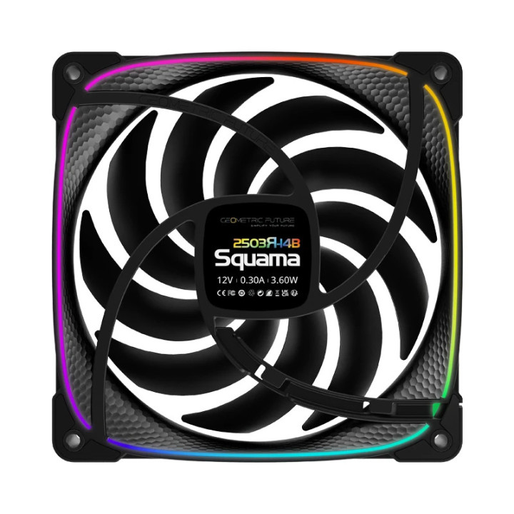 Комплект вентилатори Geometric Future 3-in-1 140mm, Reversed, Squama 2503RB-14 Black - GEO-2503RB-14