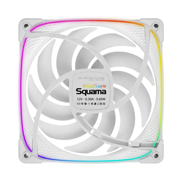 Комплект вентилатори Geometric Future 3-in-1 140 mm, Reversed, Squama 2503RW-14 White - GEO-2503RW-PACK