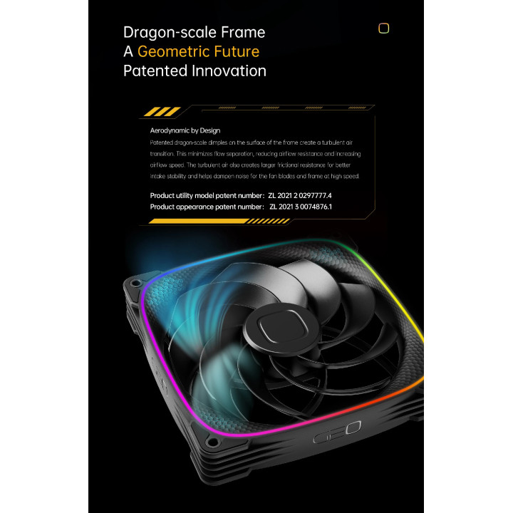 Комплект вентилатори Geometric Future 3-in-1 140 mm, Reversed, Squama 2503RW-14 White - GEO-2503RW-PACK