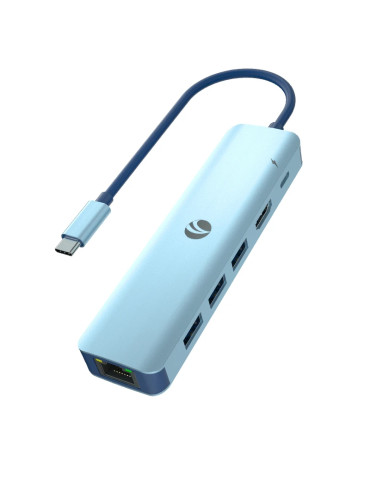 Докинг станция Vcom Docking Station Type-C 6-in-1 - CUE55 - PD3.0 100W, LAN 1000Mbps, HDMI, USB3.0 x 3, SD, TF
