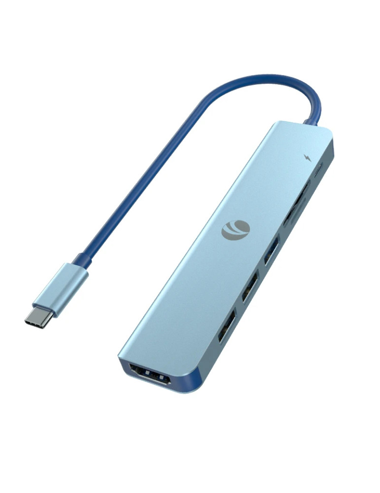 Докинг станция VCom  Docking Station Type-C 7-in-1 - CUE18 - PD3.0 100W, HDMI, USB3.0 x 1, USB2.0 x 2, SD, TF