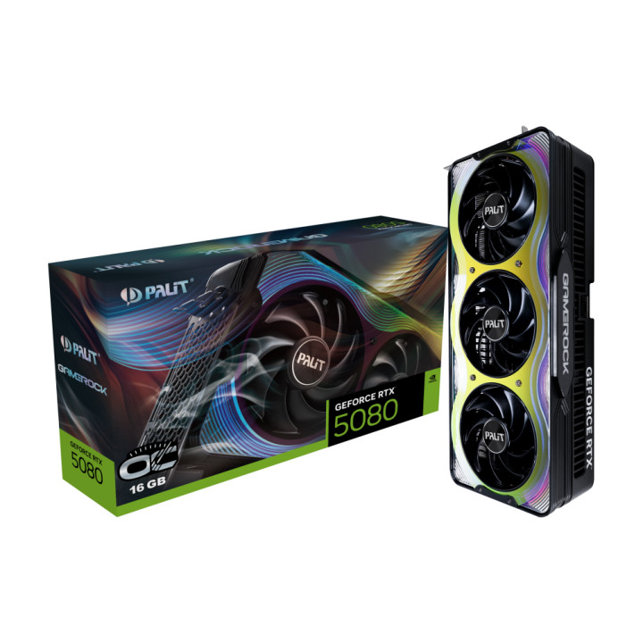 Видео карта Palit GeForce RTX 5080 GameRock OC 16GB GDDR7, 256bit - NE75080T19T2-GB2030G