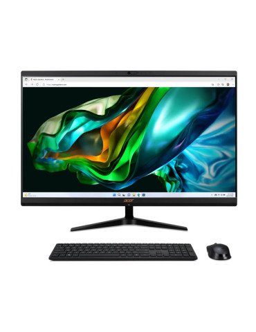All in One компютър Acer Aspire C27-1800, 27" FHD IPS AiO, Intel Core i5-12450H, 16GB RAM, 1TB SSD, Intel UHD, WiFi AX, Cam, KBD& Mouse USB, Tilt, NO OS - DQ.BM3EX.001