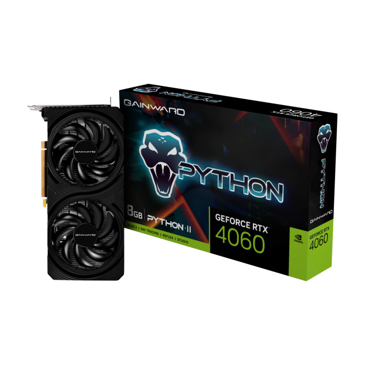 Видео карта Gainward GeForce RTX 4060 Python II, 8GB GDDR6, 128bit - NE64060019P1-1070V