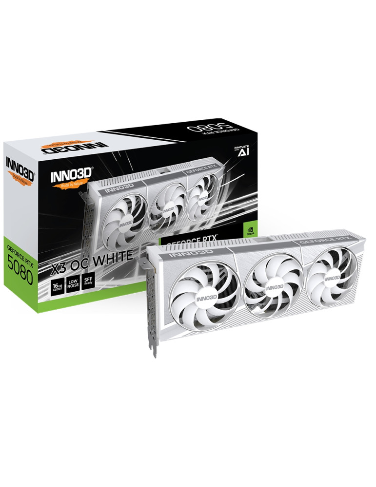 Видео карта Inno3D GeForce RTX 5080 16GB GDDR7 X3 OC White - N50803-16D7X-17605211