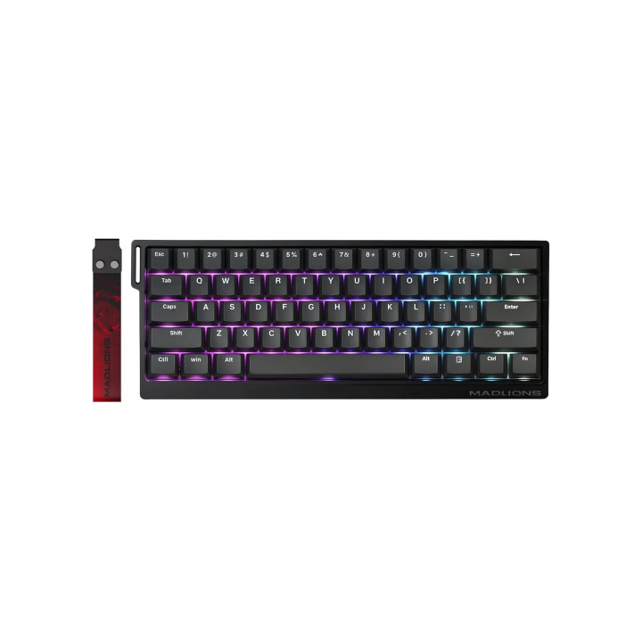 Професионална геймърска механична клавиатура Madlions MAD 60 HE RGB, 1K, Magnetic Amber Pro Switches, Black - MAD-60-HE-RGB-BK