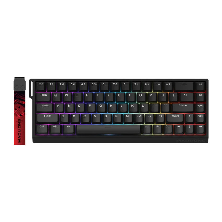 Професионална геймърска механична клавиатура Madlions MAD 68 HE RGB, 1K, Magnetic Amber Pro Switches, Black - MAD-68-HE-RGB-BK